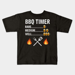 Funny Drinking Beer Team BBQ Timer Barbecue Drinking Grilling Kids T-Shirt